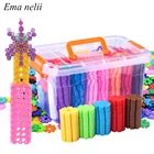 1000 шт.корт. Пластиковые снежинки, строительные блоки, игрушки для детей, обучение, соединение строительства, DIY сборка, игрушки для детей, игра