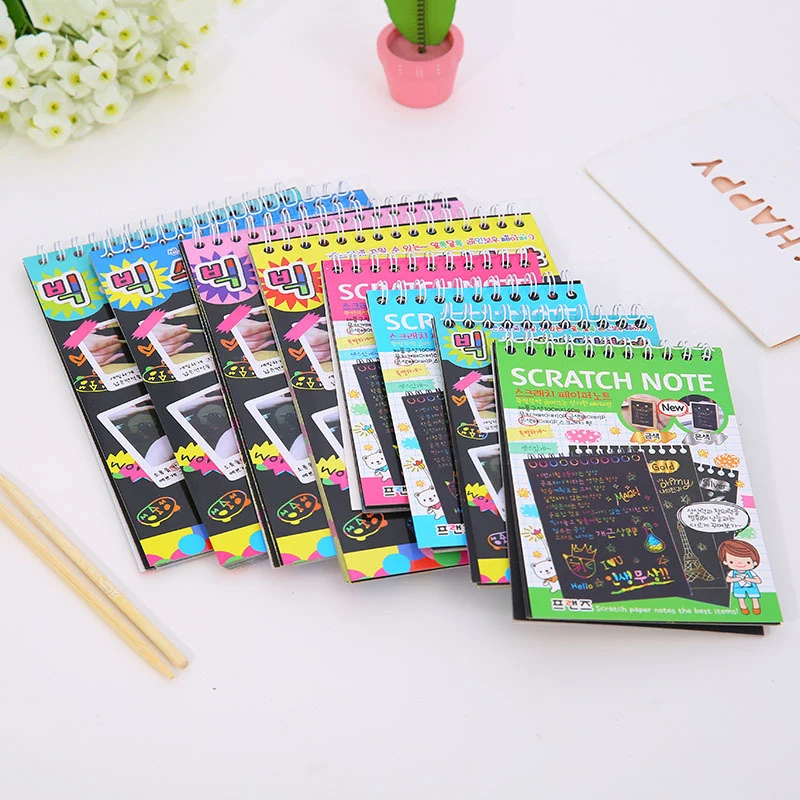 Детская креативная скребковая живопись своими руками красочная книга для