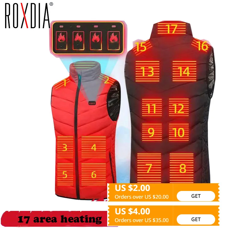 

11 Heating Zones Vest Electric USB Heated Jackets by Graphene Men Women Warm Sportswear Coat For Camping Plus Size Snow Winter