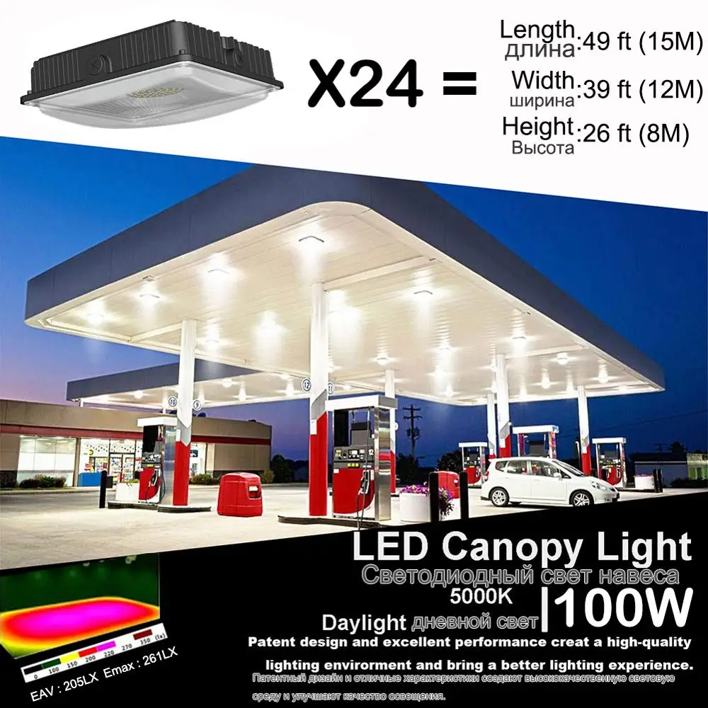 100W светодиодные лампы навесного типа склад дворе гараж для газозаправочной