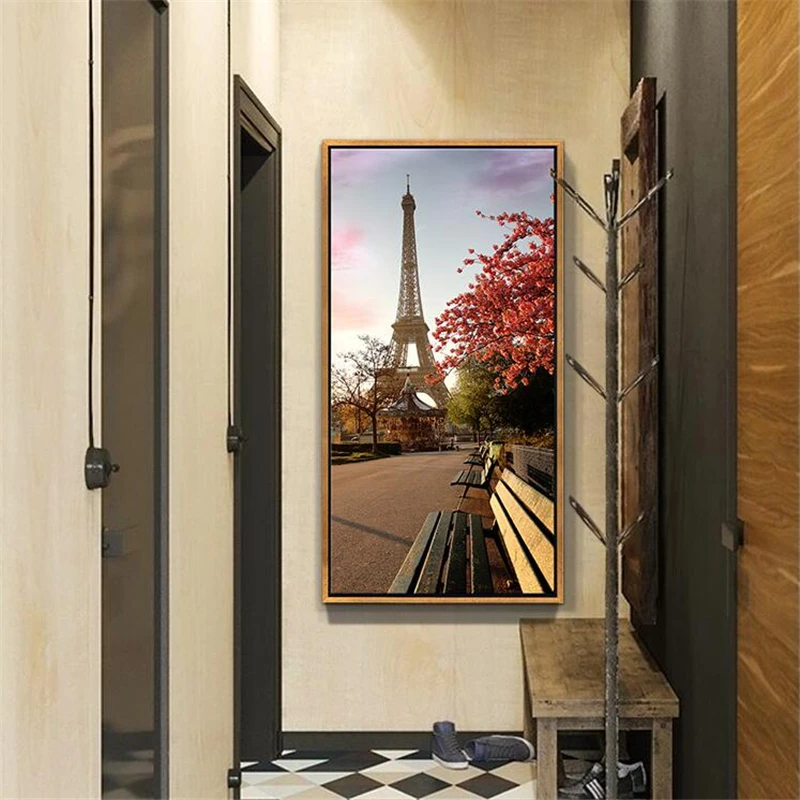 3d обои на заказ большие Настенные с железной ездой ландшафтом коридором крыльцом