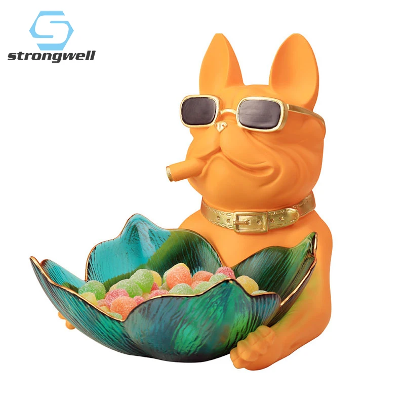 

Strongwell крутые фигурки собак, поднос для хранения всякой всячины, Палетка для сладостей, закусок, мебель для гостиной, предметы интерьера для ...