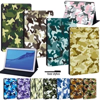 case for huawei mediapad m5 10 8m5 lite 8m5 lite 10 1t3 8 0t3 10 9 6t5 10 10 1 camouflage pattern folding tablet case pen