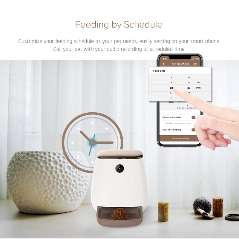 

Pet Automatica Feeder Smart Pet Schedule Dog Feeder Dogs Cats Wi-Fi Auto Feeding Meals camera monitoring Pet Food Dispenser