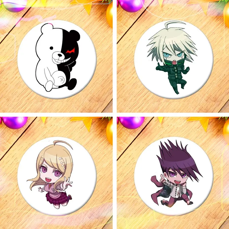 Danganronpa: Trigger Happy Havoc Badge мультяшная аниме фигурка Monokuma Naegi Makoto круглая металлическая