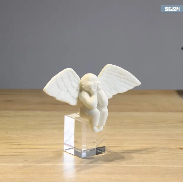 Бесплатная доставка Простой камень золотой серебряный белый ангел украшения