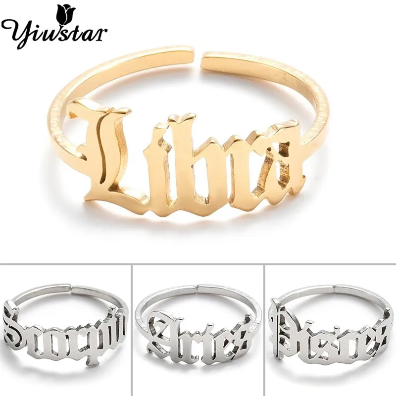 Yiustar модные 12 кольцо созвездия Зодиак винтажные подарки на день святого