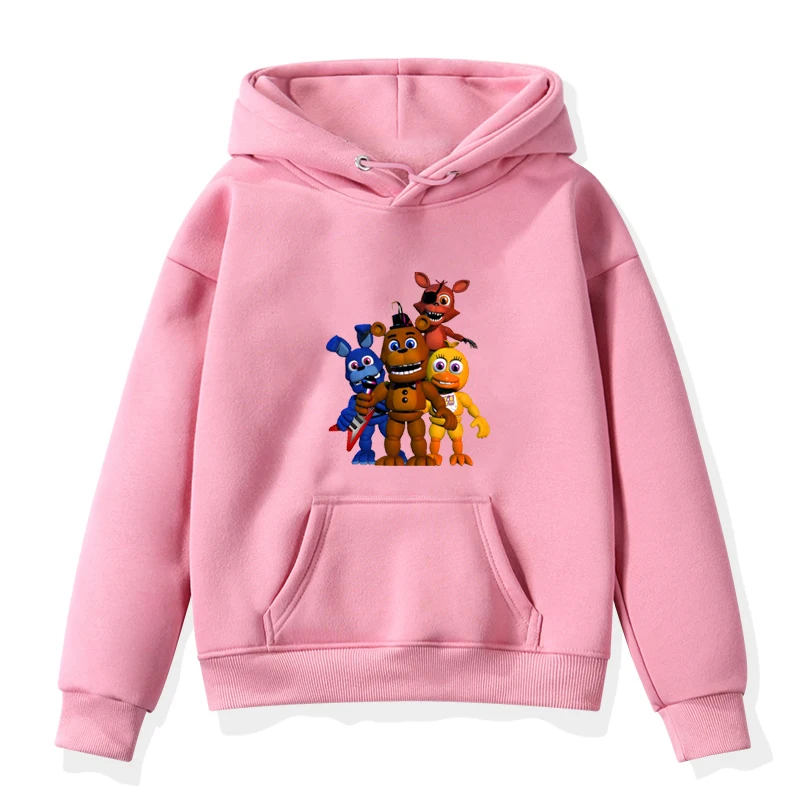 Новые свитшоты Five Nights At Freddys толстовки с капюшоном для маленьких мальчиков и девочек верхняя одежда, куртки Детский Зимний пуловер Повседневная детская одежда
