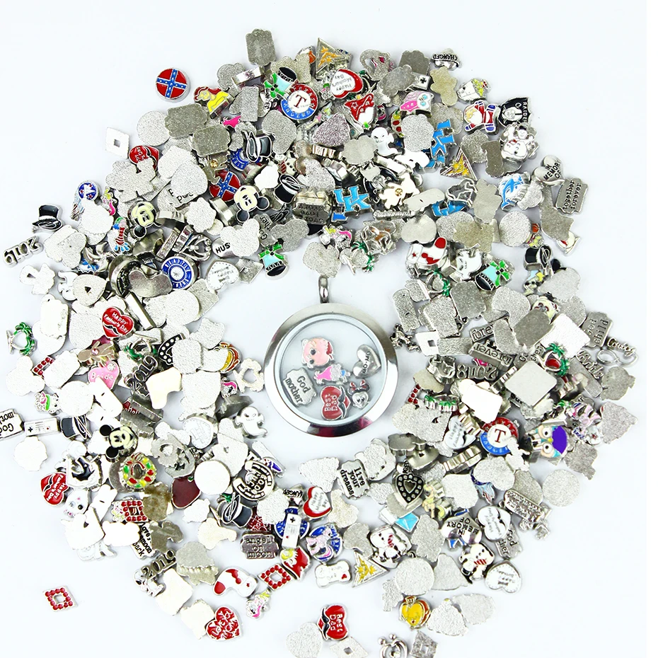 Женское Ожерелье браслеты шт. плавающий медальон стеклянные подвески в качестве