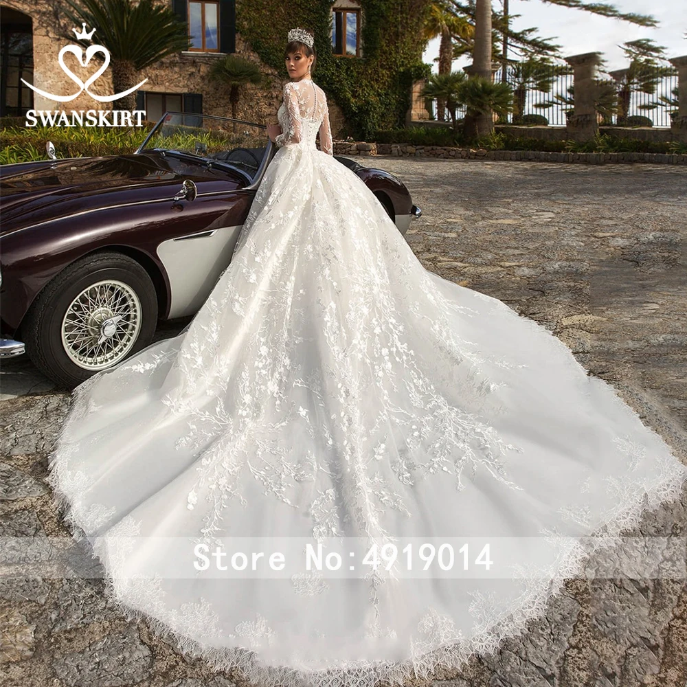 Роскошное Свадебное платье Swanskirt с длинным рукавом модель 2020 года бальное