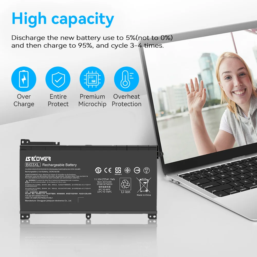 Аккумулятор для ноутбука SKOWER 11 55 V BI03XL HP Pavilion X360 13-U100TU U113TU U114TU M3-U000 U100 U001DX TPN-W118 Stream