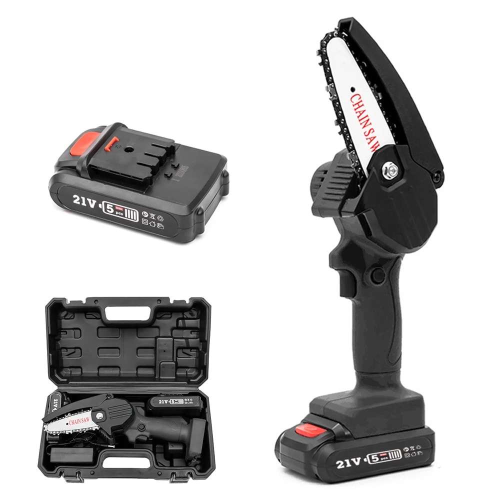 

Portable Pruning Saw Garden Tools with 2 Lithium Battery HiLDA 21V Mini Electric Saw Rechargeable Electric Chain Saw Woodworking
