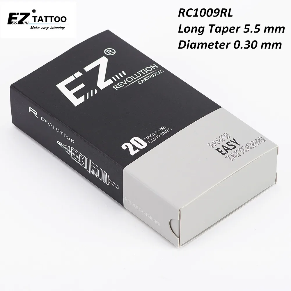 RC1009RL EZ Revolution тату картридж #10 (0 30 мм) Круглая подводка и перманентный макияж иглы