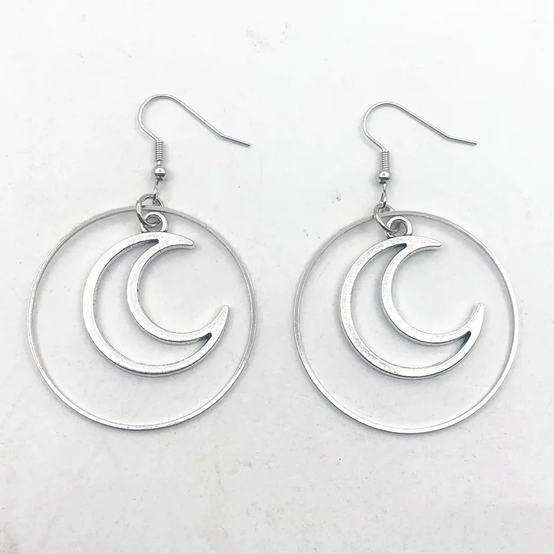 

Crescent Moon Shaped Hoop Ring Shaped Hoop Earrings Crescent Moon Shaped Hoop Round Earrings Large Hoop Earrings
