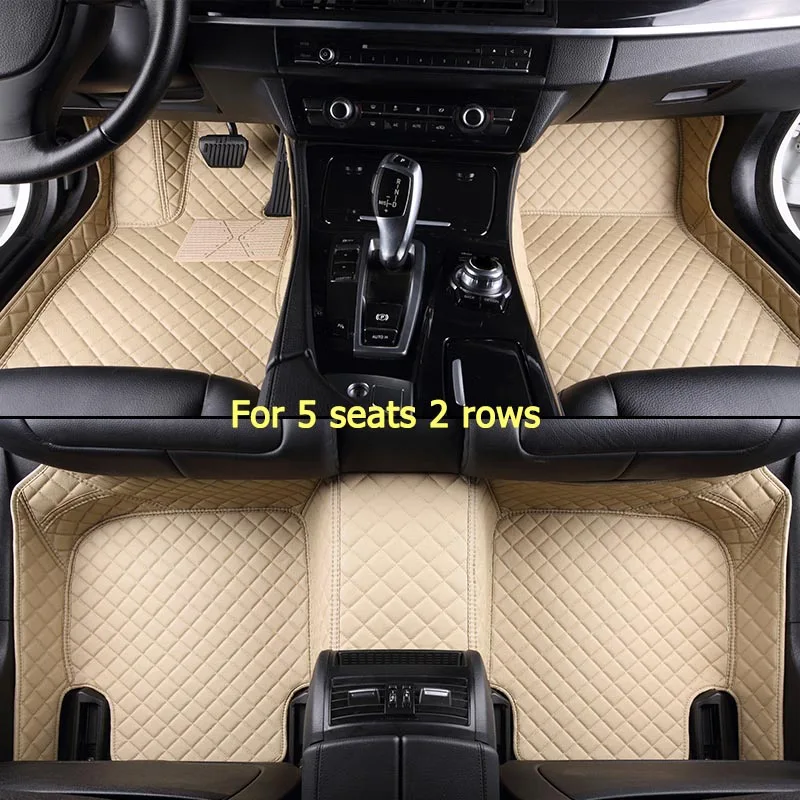 For 5 seats 2 rows KADULEE пользовательские автомобильные коврики для Mitsubishi Все модели для Outlander, pajero ASX Pajero sport lancer galant Lancer-ex grandis foot - Название цвета: For 5 seats 2 rows