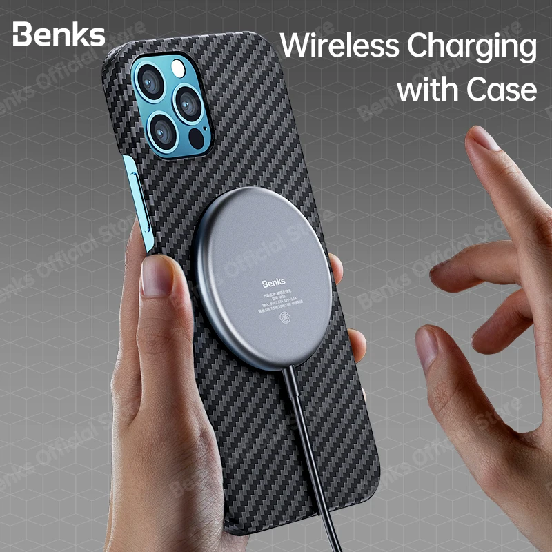 Benks новые кевлар углеродного волокна мобильный телефон чехол Magsafe для Iphone12 Mini Pro Max