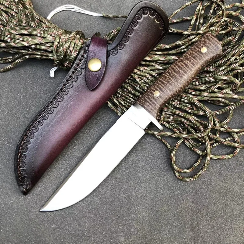 D2 Сталь лезвие 60HRC прямой нож для выживания с высокой плотностью питона Лен Доска