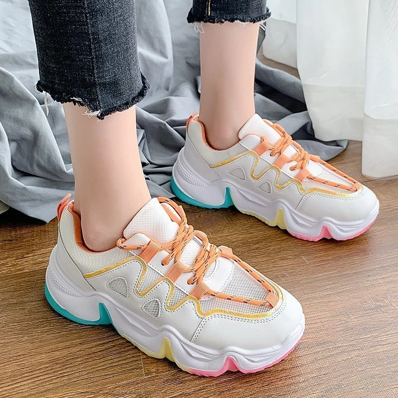 

2021 Sneakers Women Fashion Colorful Casual Breathable Ladies Trainers Platform Shoes Women Chunky Sneakers Sport Basket Femme
