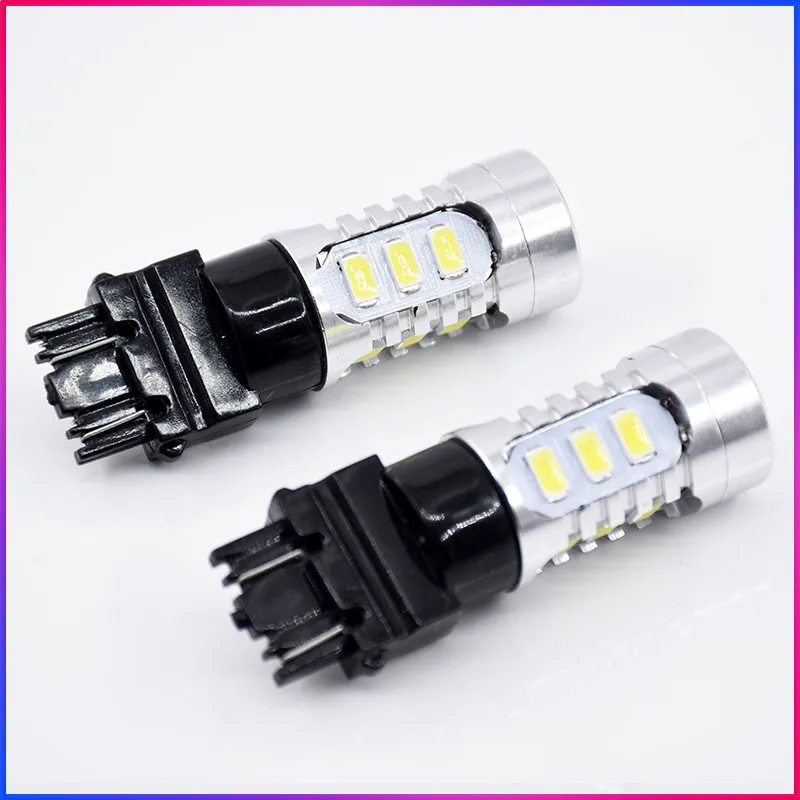 ShinMan 2PCS T25 3157 P27/7W P27W Super Bright 5730LED Car Brake Bulb Auto Turn Signal Lamp Daytime Running Light White | Автомобили и