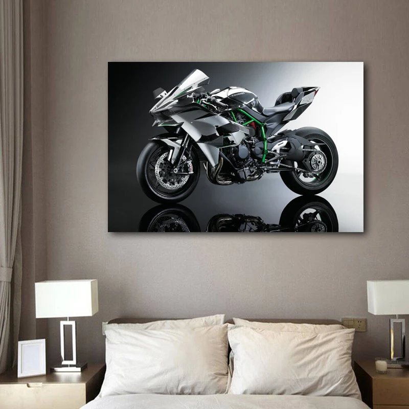 Современная живопись Superbike KAWASAKI NINJA H2 мышечный мотоцикл настенные художественные