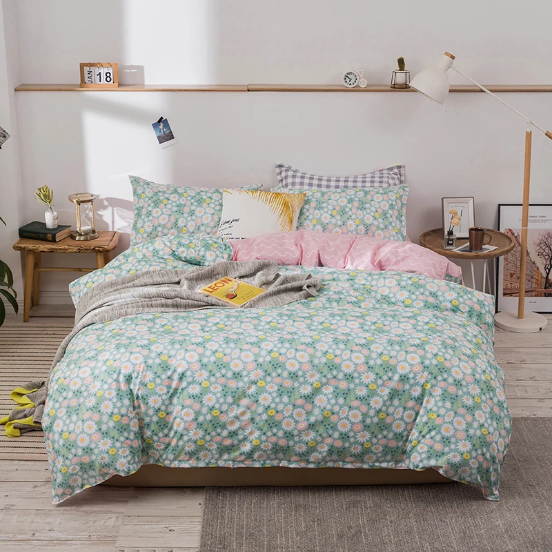 

Home textile flower duvet cover new arrived bedding Set Quilt Cover Flat Sheet Pillow Cases set No quilt
