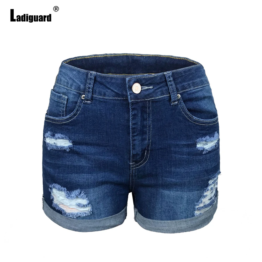 Ladiguard 2023 Sexy fashion Ripped denim shorts Women Summer Casual Short Jeans Slimming Bottom Ladies Vintage Shredded hotpants