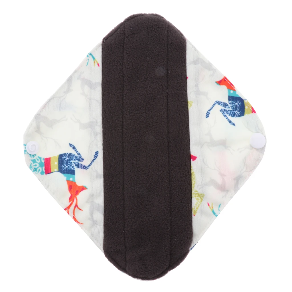 

3 Pieces Washable Menstrual Pads - Bamboo Carbon Cloth Sanitary Pad for Women Teens - Adjustable & Good Absorbency (S/M/L)