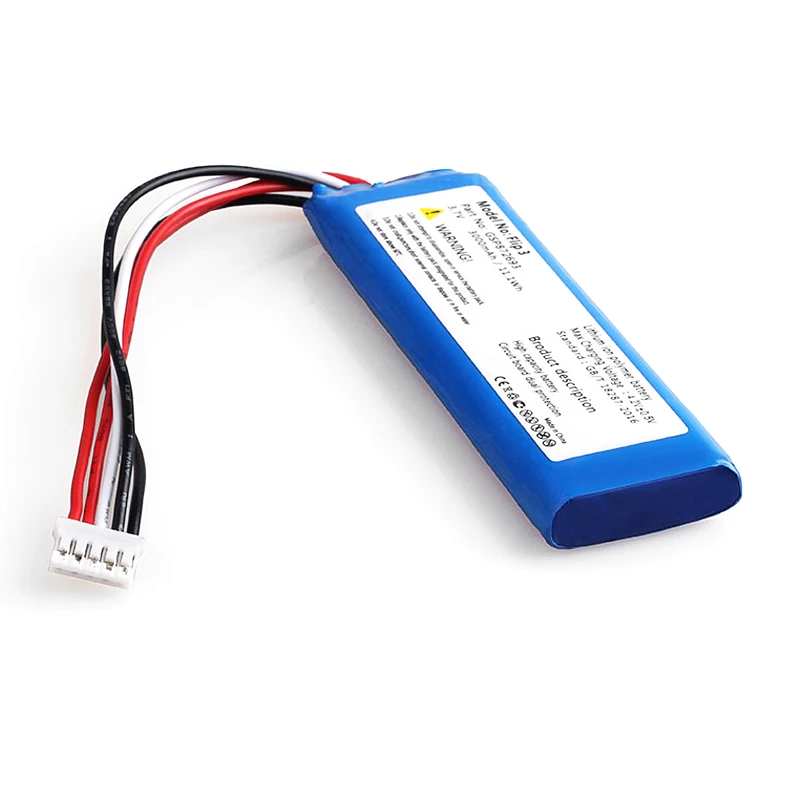 Новый аккумулятор GSP872693 P763098 03 емкостью 3000 мАч 3,7 В для JBL Flip 3 / серый заменитель динамика.