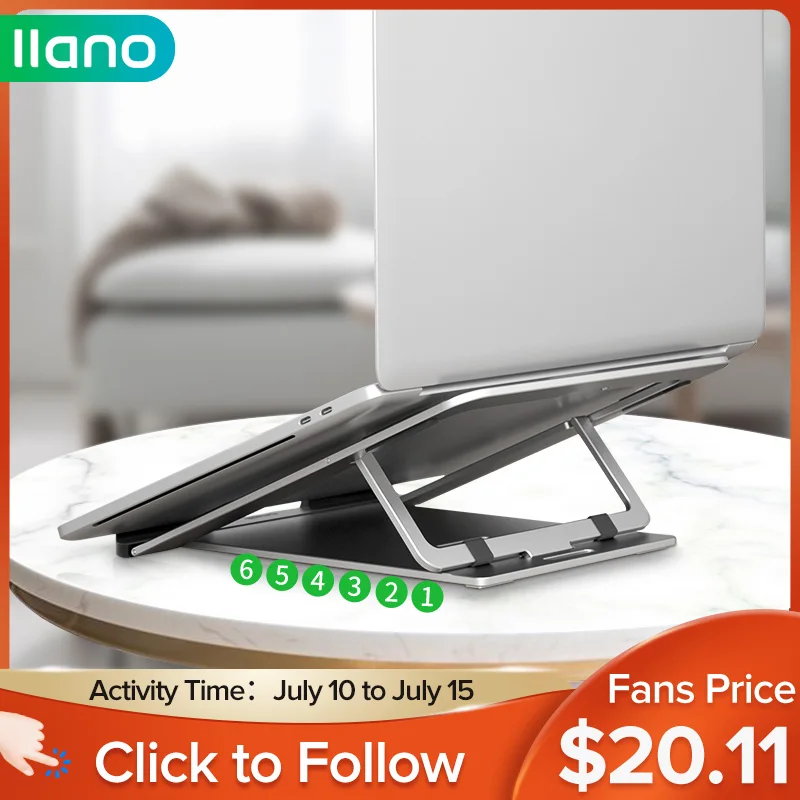 

LLANO Portable Foldable Laptop Stand Support Non-Slip Notebook Holde Adjustable Desktop Laptop Holder For Macbook DELL HP Xiaomi