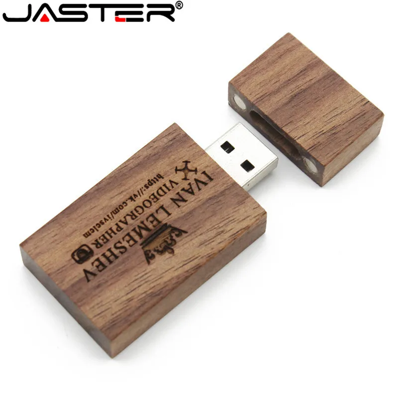 Флэш накопитель JASTER (бесплатный логотип на заказ) деревянный блок флэш из