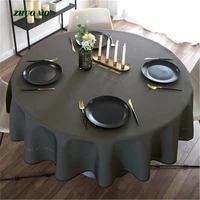new round tablecloth waterproof oilproof wedding party decoration hotel for home table cloth grey blue cover kitchen table cover