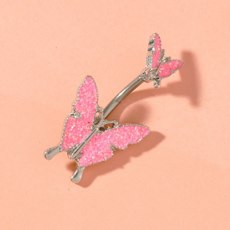 

Exquisite Stainless Steel Belly Button Ring Butterfly Belly Button Ring Piercing Jewelry Belly Surgical Steel Button Ring