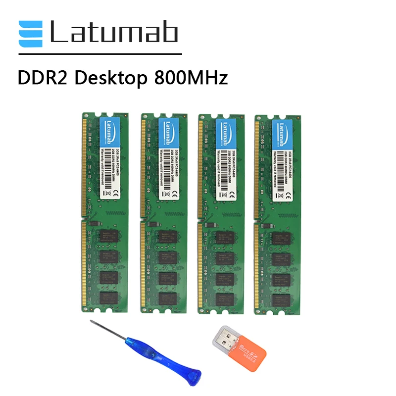 Latumab 2 ГБ 4 DDR2 800 МГц PC2 6400 настольная память Dimm 240 контактов 1 8 в Настольный ПК Память