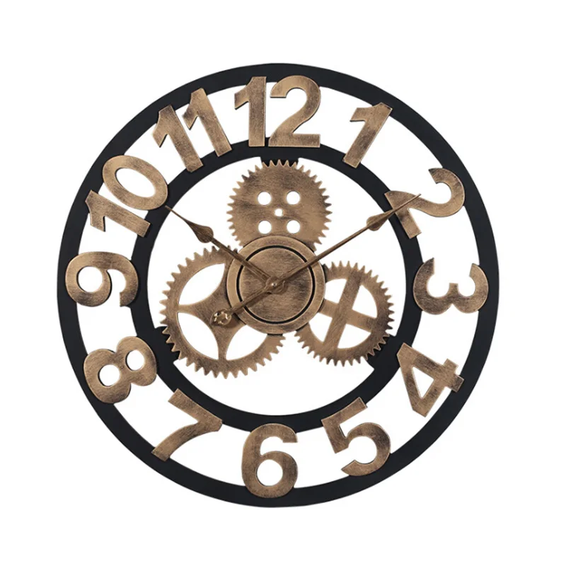 Объемные большие настенные часы в стиле ретро простые декоративные с большой