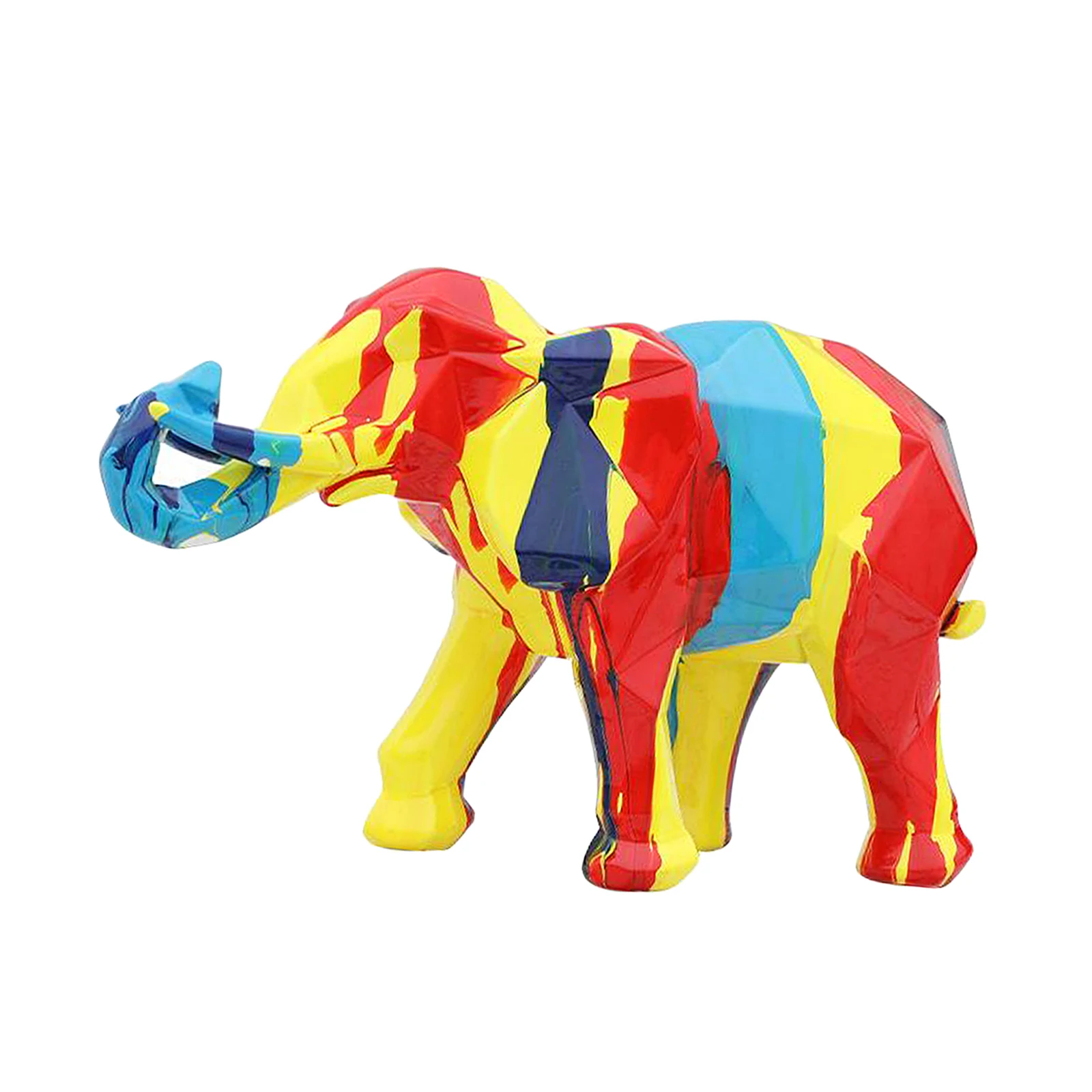 

Realistic Graffiti Elephant Ornaments Resin Craft Animal Model Statues DIY Table Desktop Sculpture Decor Gifts for Kids Friends