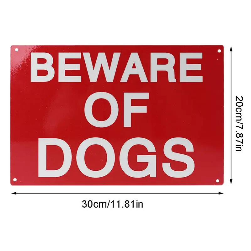 

Indoor Outdoor Use 30x20cm 11.8x7.8 Inches Aluminum Beware of Dog Sign Indicator for Fence Gates Wall Guard Dog Signs H9EB