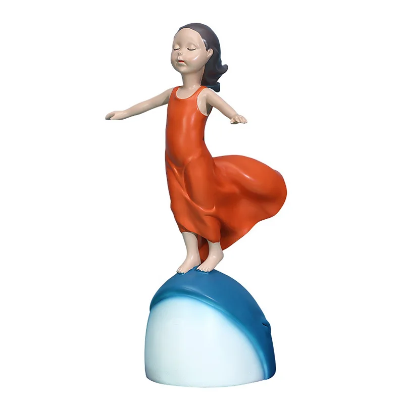 

Скандинавские абстрактные статуи голубого Кита для девочек, украшение для дома, статуэтки из смолы, декор для телевизора, украшение для дом...