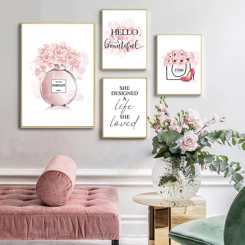 Макияж работа плакат из плотной ткани с цветочным принтом платье для духов мода