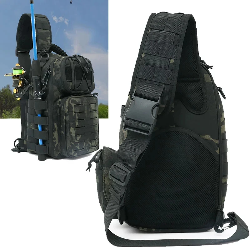 Laser Men Chest Bag Sling Hiking Backpack Military Tactical Army Shoulder Fishing Bags Travel Camping Molle Bag Hunting