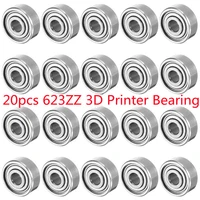 20pcs 623zz 3mmx10mmx4mm double shielded miniature deep groove ball bearing for 3d printer accessories