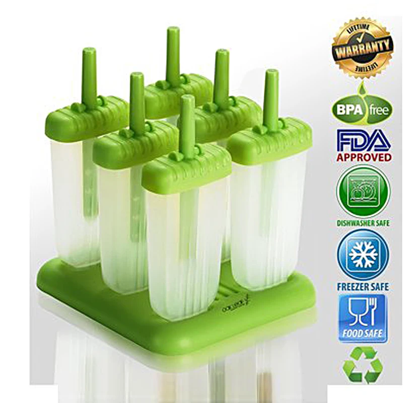 6 упаковок форма для мороженого набор формочек с лотком и встроенной капельной