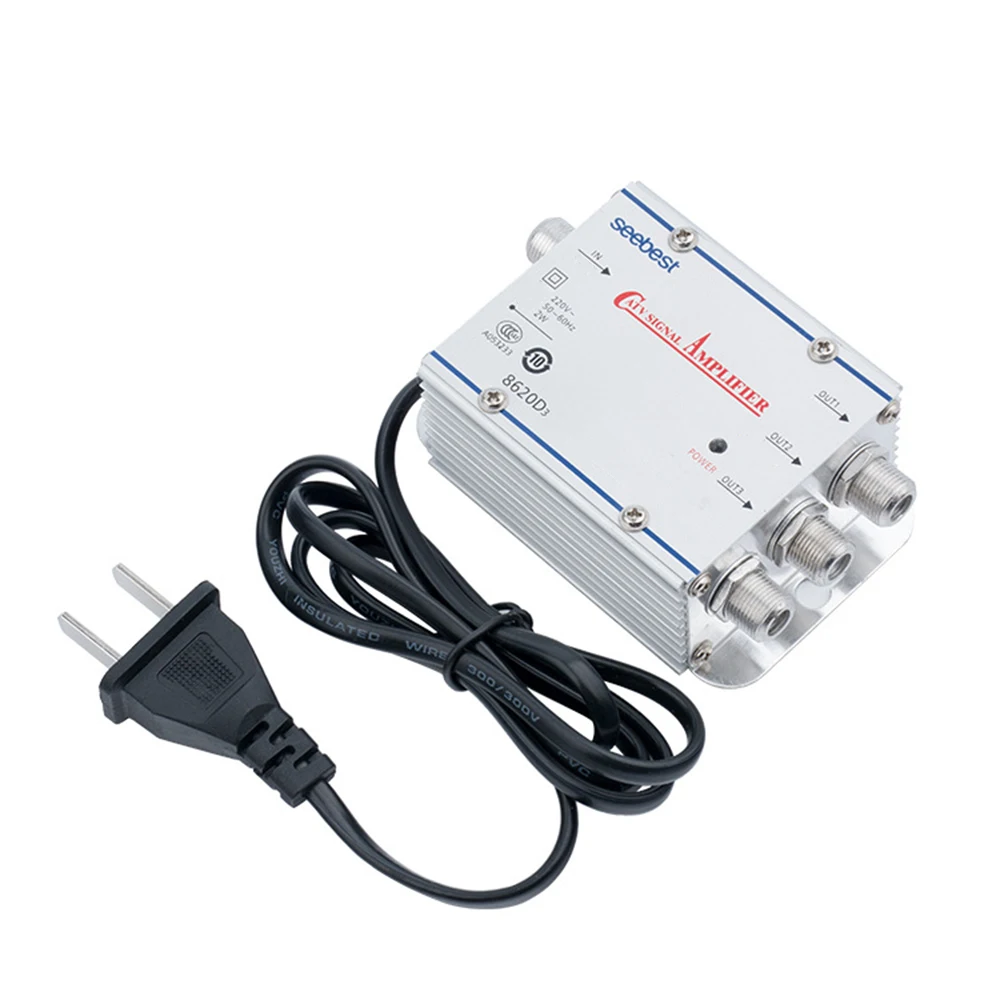 

New 1 In 3 Out CATV Cable Indoor TV Signal Amplifier 3 Ways Community Antenna Signal Booster Amplifier Booster Splitter