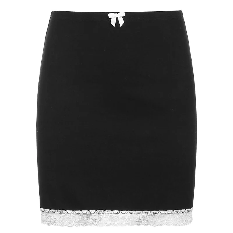 

New European And American Lace Stitching Skirt, High Waist, Slim Purse Skirt