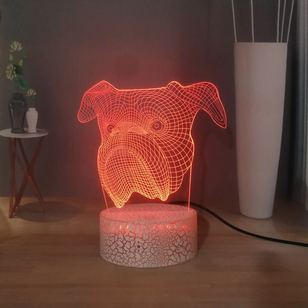 Прекрасный Мопс светодиодный ночной Светильник для детей милые рубашки