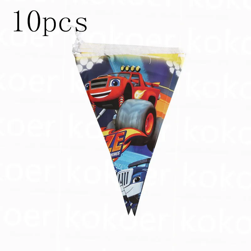 banner 10 pcs Kokoer Blaze and the Monster Machines набор для вечеринки на день рождения, бумажный стаканчик, тарелка, Детские вечерние принадлежности для мальчиков - Цвет: banner 10 pcs
