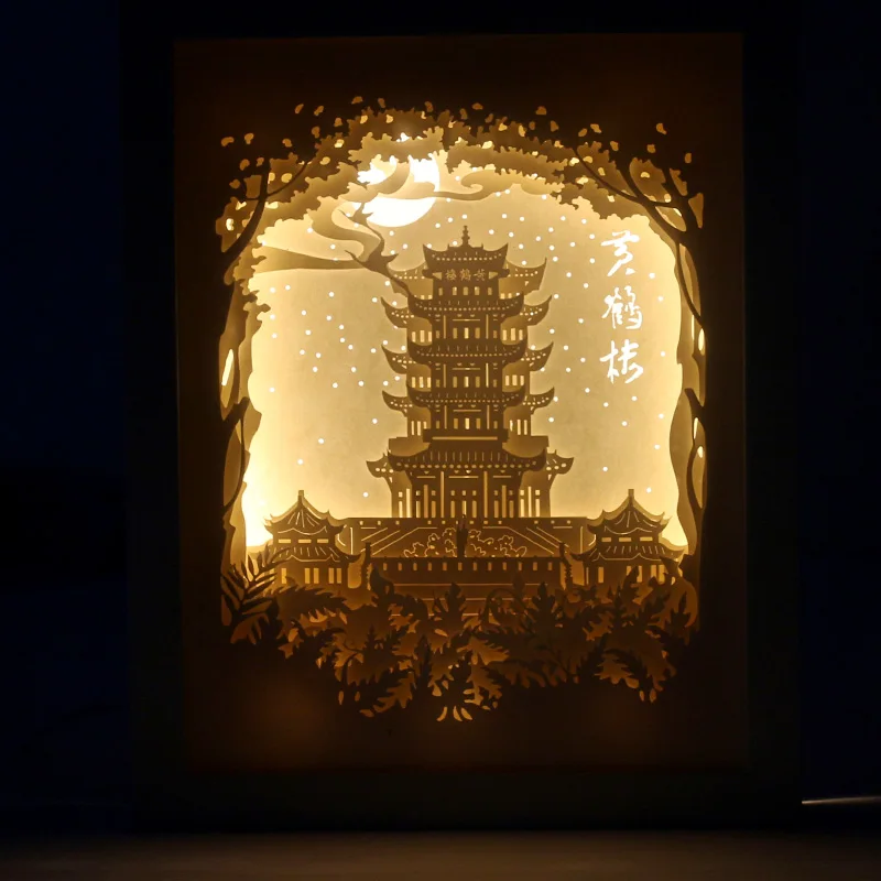 Laser Cut Paper Shadow Box Selling Decoration Frame Wall Art Light Painting Picture For Home Decor | Дом и сад