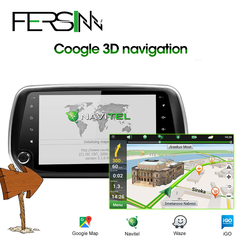 Fersinny CXSDF9081 android 9 0 автомобильный dvd для hyundai Santa Fe 2018 2019 Автомобильная навигационная