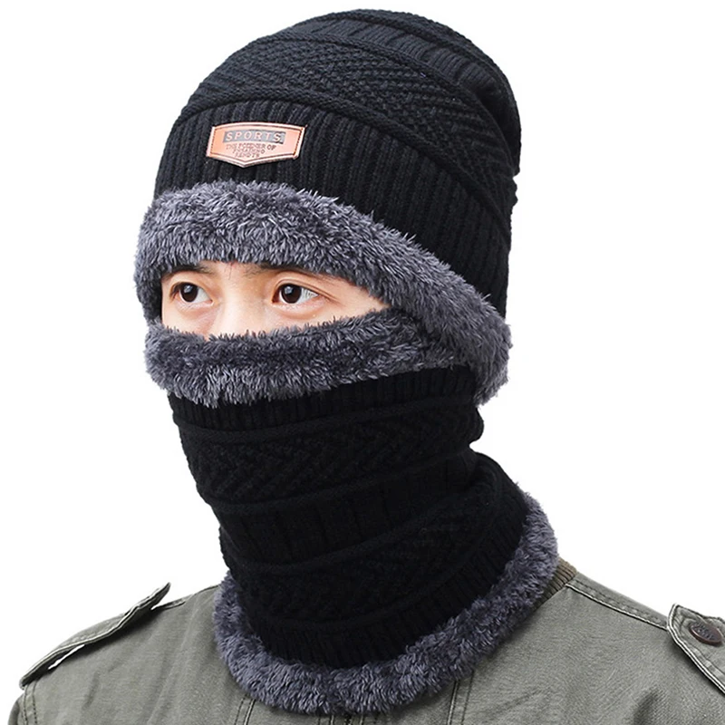 

Winter Hats Neck Warmer Winter Hat Knit Cap Scarf Cap Tted Hat Men Beanie Knit Hat Skullies Beanies
