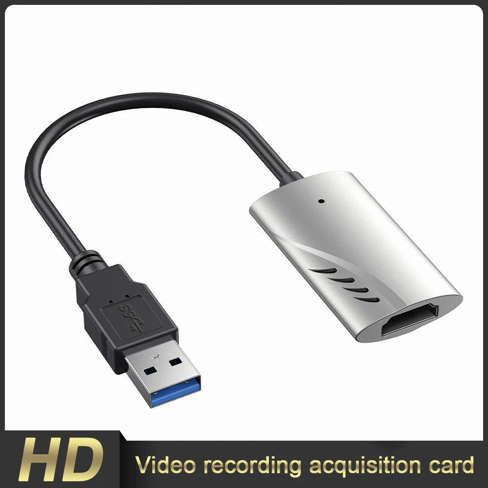 

Video Capture Card 4K 1080P Audio Recording Capture Card HDMI-Compatible to USB3.0/Type C Adapter for Live Streaming USB3.0