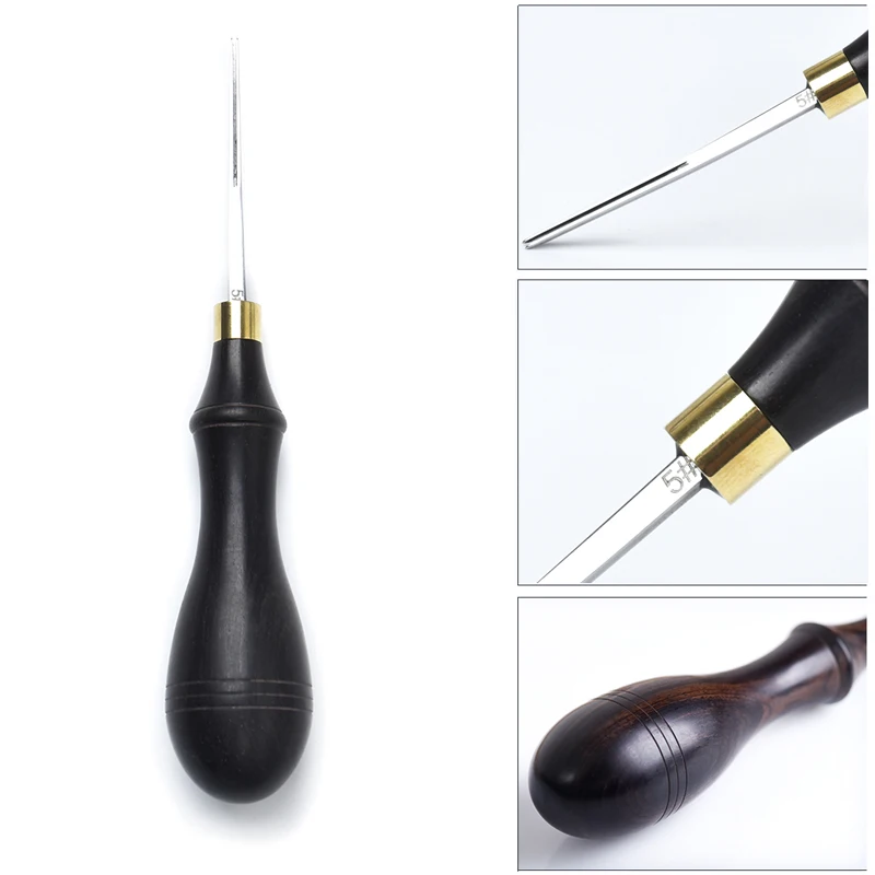 

DIY Leathercraft Edge Beveler Wood Handle Edge Cutting Skiving Beveling Leather Craft Tools RERI889